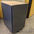 Wooden Rolling 3 Drawer Pedestal File Cabinet w/ Blonde Top