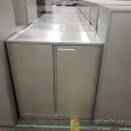 Steelcase 30x18x40 in. Silver 2 Door Storage Cabinet, Locking
