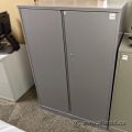 Steelcase 52 in. Pewter Silver 2 Door Storage Cabinet, Locking