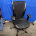 Black Leather and Mesh Adjustable Office Task Chair