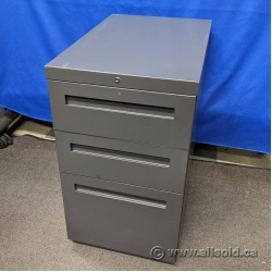 Grey Letter 3 Drawer Under Desk Pedestal File Cabinet, Locking
