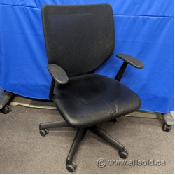 Keilhauer Simple Mesh Back Task Chair w/ Leather Seat