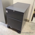 Teknion Dark Grey 2 Drawer Pedestal File Cabinet, Locking Teknion Dark Grey 2 Drawer Pedestal File Cabinet, Locking