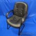 Black Leather Style Sleigh Base Guest Chair