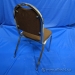 Brown Armless Guest Side Chair with Chrome Frame