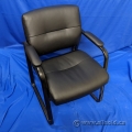 Leather Office Guest Chair with Sleigh Base