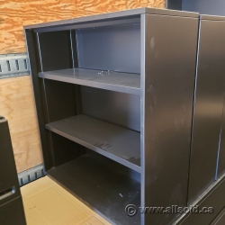 3 Shelf Black Metal Bookcase