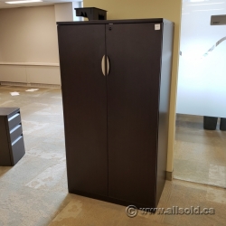 2 Door Espresso Storage Cabinet, Locking