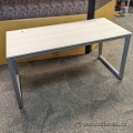 Birch Open Style Straight Desk Table w/ Grommet Holes