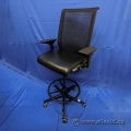 Steelcase Think Black Mesh Back Adj. Drafting Task Stool Chair
