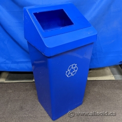 Busch Square Blue Recycle Can w/ Lid