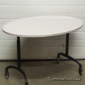 Steelcase White Oval Table Top Desk,  Surface Only
