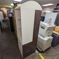Herman Miller Brown and White Vertical Storage Wardrobe Cabinet