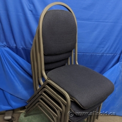 Set of 4 Dark Blue Stacking Banquet Guest Chairs