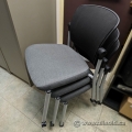 Hon Ceres Grey And Black Rolling Stacking Side Guest Chair