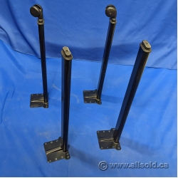 Set of 4 Black Office Table Legs with Feet, Wheels