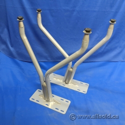 Set of 2 Grey Office Desk and Table Legs