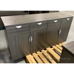 Heartwood Grey 4 Door, 4 Drawer Storage Credenza Cabinet