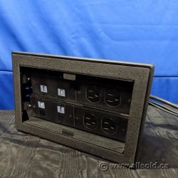 Spider Black 4 Outlet, 4 USB Boardroom Table Power Grommet