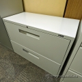 Global Beige 2 Drawer Lateral File Cabinet, Locking