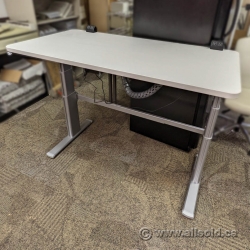 White Steelcase Powered Sit Stand Desk