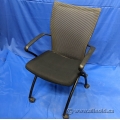 Haworth X99 Seminar Black Seat Mesh Back Nesting Guest Chair