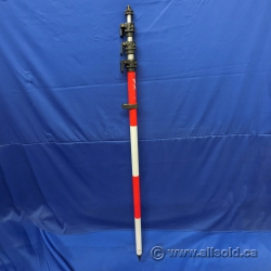 Red and White Telescoping Levelling Rod, mm and Inches