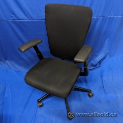 Black Haworth Zody Mesh Back Adjustable Rolling Task Chair