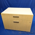 Blonde & White 2 Drawer Lateral File & Storage Cabinet, Locking