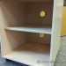 Blonde Rolling Storage Shelf Bookcase w/ Rear Wire Access Holes