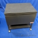 Grey Rolling Copier Stand w/ Drop Door Shelf and Bottom Tray