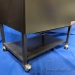 Grey Rolling Copier Stand w/ Drop Door Shelf and Bottom Tray