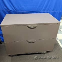 Herman Miller Brown 2 Drawer Lateral File Storage Cabinet, SND Herman Miller Brown 2 Drawer Lateral File Storage Cabinet, SND
