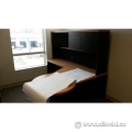 Maple & Black L Suite Desk w P-Top & Overhead
