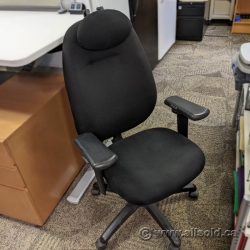 Black Ergocentric High Back Task Chair with Adjustable Headrest