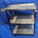 Silver 3 Tier Mobile Utility Cart with Semi-Lipped Shelves