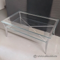Glass and Metal Coffee Table w/ Lower Shelf 43" x 27"
