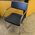 Knoll Moment Black Stacking Guest Chair w/ Chrome Frame
