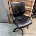 Black Leather Keilhauer Gas Adjustable Task / Office Chair Arms