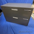 Artopex Grey 2 Drawer Lateral File Cabinet w/ Combination Lock