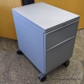 Teknion Silver 2 Drawer Rolling Pedestal Cabinet, Locking Teknion Silver 2 Drawer Rolling Pedestal Cabinet, Locking