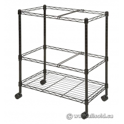 Black 2 Tier Mobile Wire File Cart