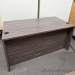Grey Walnut Straight Desk w/ Client Knee Space & Single Pedestal