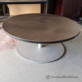 Rouillard Monopod 36" Brown-Grey Round Low Coffee Table