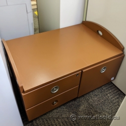 Mid Tone Printer Stand with Door and Drawer Storage & Key