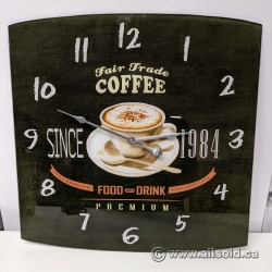 "Fair Trade Coffee" Glass Clock