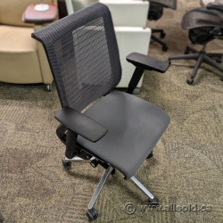 Grey Steelcase Think Mesh Back Office Task Chair w/ Chrome Base