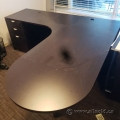 Espresso L Suite Office Desk w/ Rounded Runoff