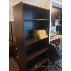 Espresso Bookshelf Bookcase with Adjustable Shelves