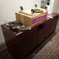 Cherry 2 Door, 2 Drawer Credenza Storage Cabinet